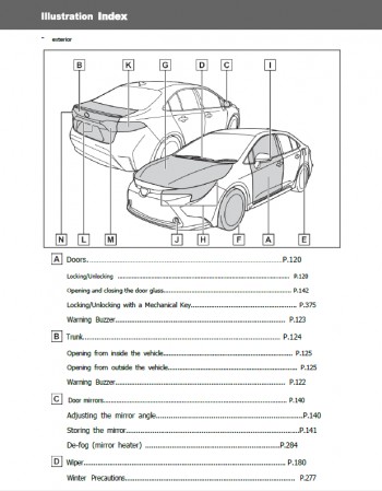 toyota corolla 2024- 2025 owners manual in english